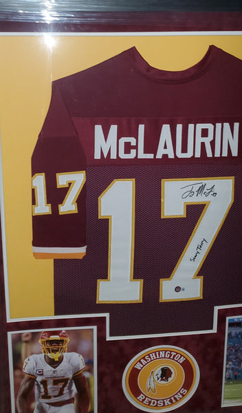 Washington Redskins Terry McLaurin Framed Custom Jersey with Scary Terry Inscription and Suede Upgrade (BAS)