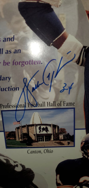 Chicago Bears Walter Payton Video Framed Autographed 16x20 with Suede (PSA LOA)