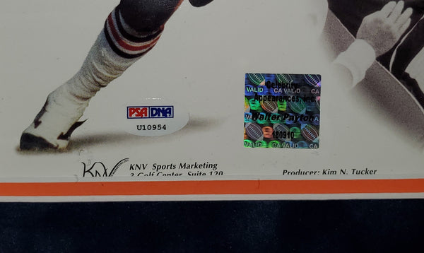 Chicago Bears Walter Payton Video Framed Autographed 16x20 with Suede (PSA LOA)