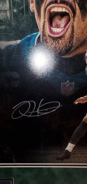 Philadelphia Eagles Video Framed Jalen Hurts Autographed 16x20 with suede upgrade (JSA)
