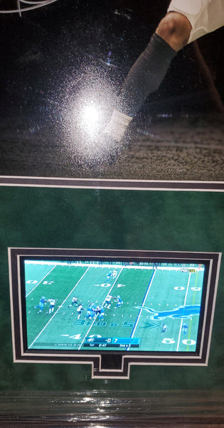 Philadelphia Eagles Video Framed Jalen Hurts Autographed 16x20 with suede upgrade (JSA)