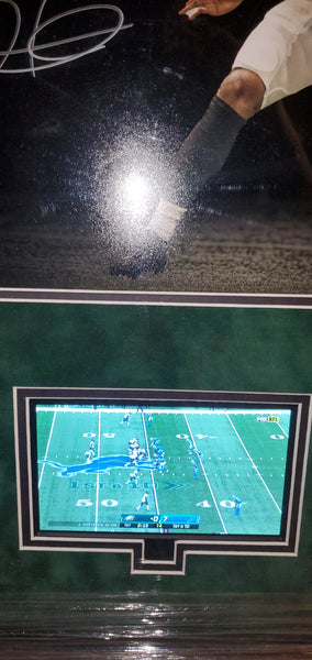 Philadelphia Eagles Video Framed Jalen Hurts Autographed 16x20 with suede upgrade (JSA)