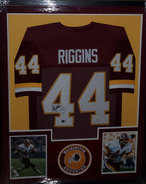 Washington Redskins John Riggins Framed Autographed Custom Jersey with Suede (BAS)