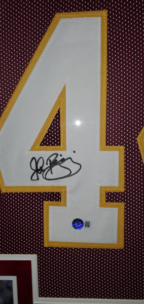 Washington Redskins John Riggins Framed Autographed Custom Jersey with Suede (BAS)