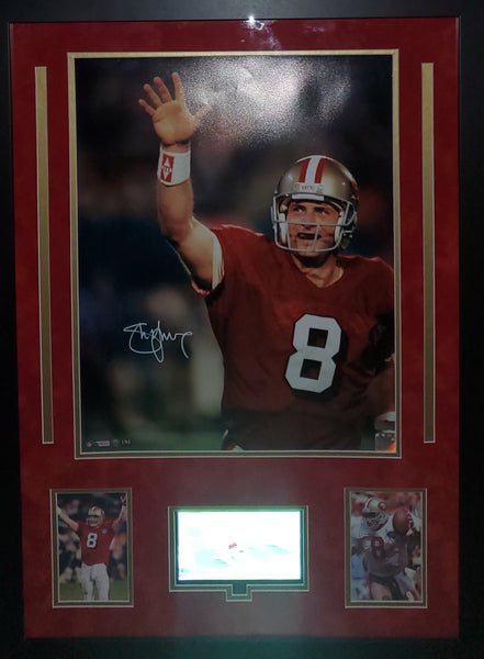 San Francisco 49ers Video Framed Steve Young Autographed 16x20 with suede (Radtke)