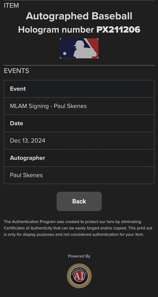 Paul Skenes Autographed Rawlings Baseball (MLB)