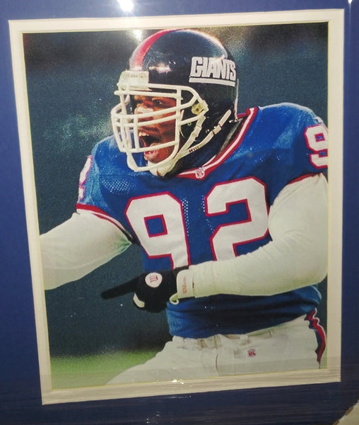 New York Giants Framed Autographed Michael Strahan Custom Jersey (JSA)