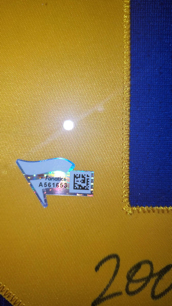 Los Angeles Rams Marshall Faulk Framed Autographed Authentic Mitchell & Ness NFL Legacy 1999 Throwback Jersey with Multiple Inscriptions (Fanatics)