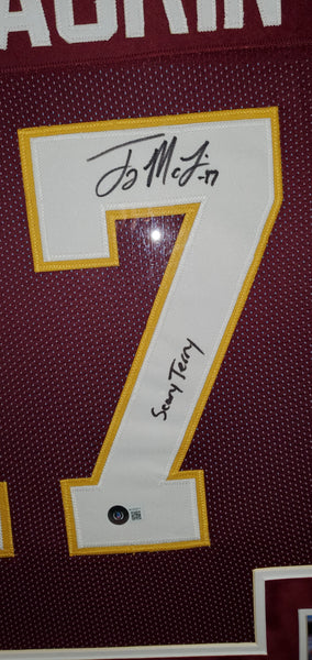 Washington Redskins Terry McLaurin Framed Custom Jersey with Scary Terry Inscription and Suede Upgrade (BAS)