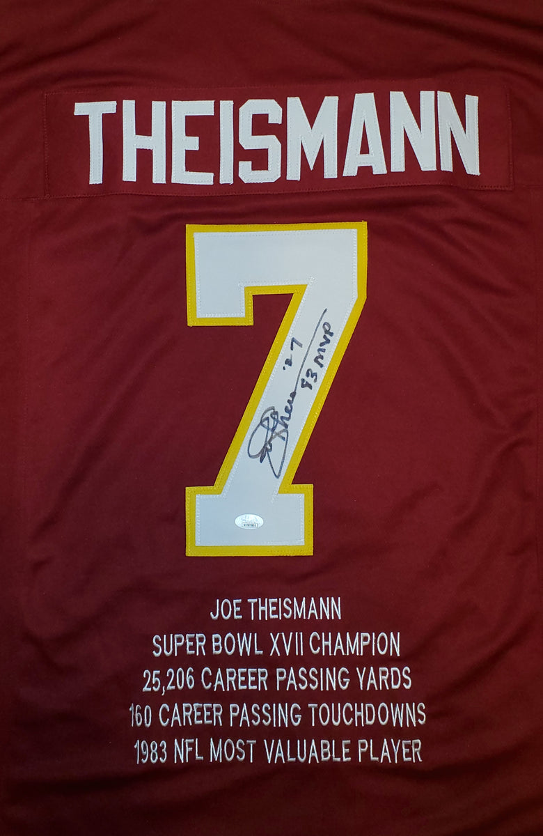 Joe Theismann Autographed Career Stats Custom Jersey with 83 MVP Inscr –  Muncy's Memorabilia