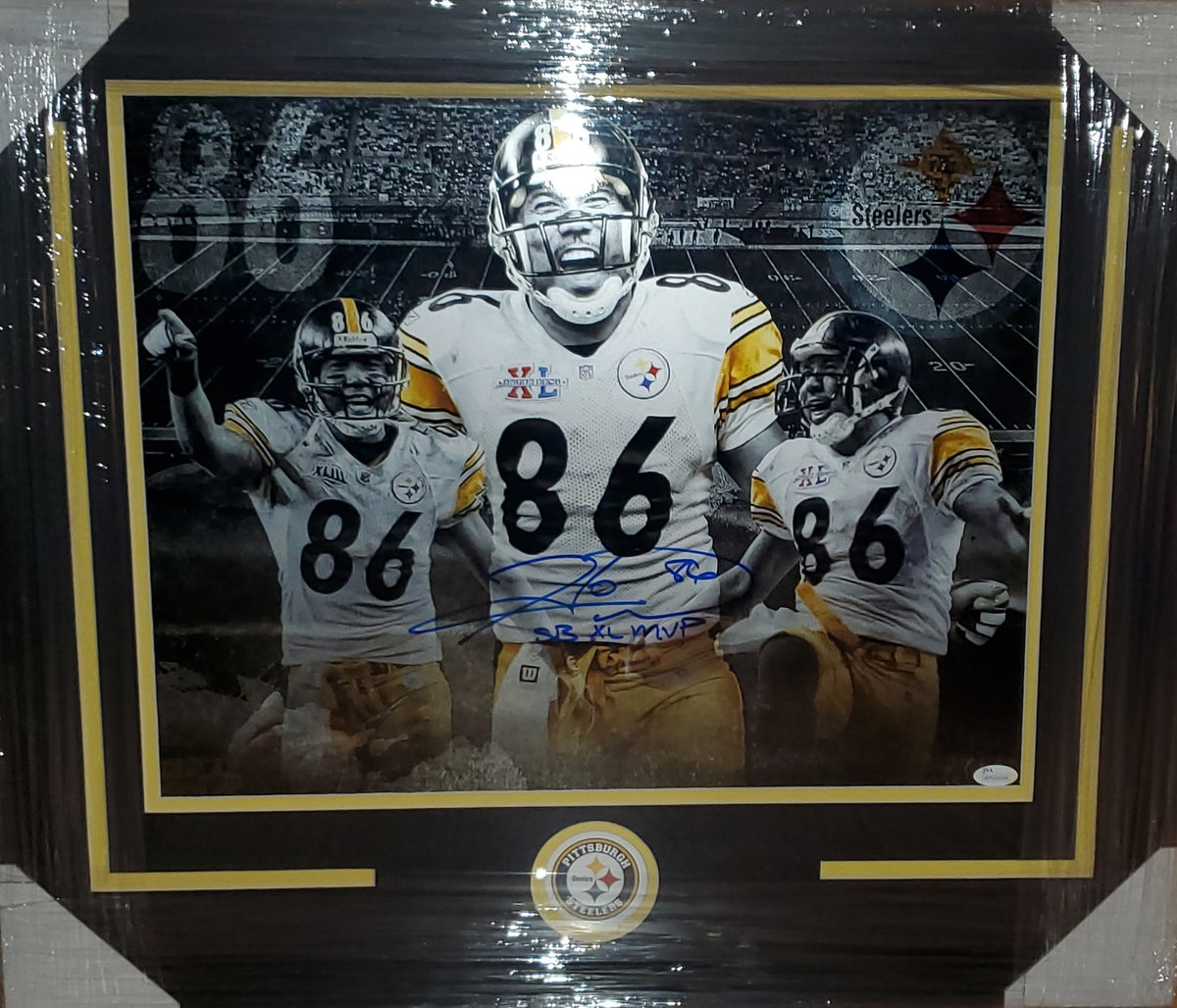 Hines Ward Signed Pittsburgh Steelers SB XL MVP Inscription Camo Speed — RSA