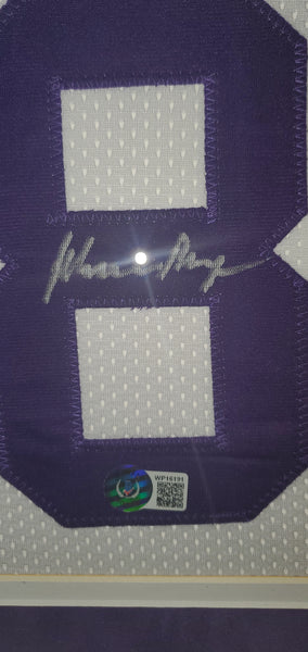 Minnesota Vikings Purple People Eaters Framed Autographed by All Four Lineman Alan Page, Carl Eller, Jim Marshall, & Gary Larsen Custom Jersey with Suede Upgrade (BAS)