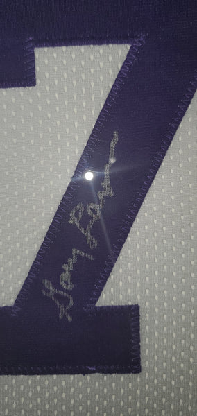 Minnesota Vikings Purple People Eaters Framed Autographed by All Four Lineman Alan Page, Carl Eller, Jim Marshall, & Gary Larsen Custom Jersey with Suede Upgrade (BAS)