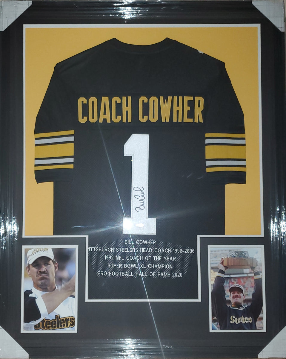 Bill Cowher Signed Pittsburgh Steelers Coach Highlight Stat Jersey