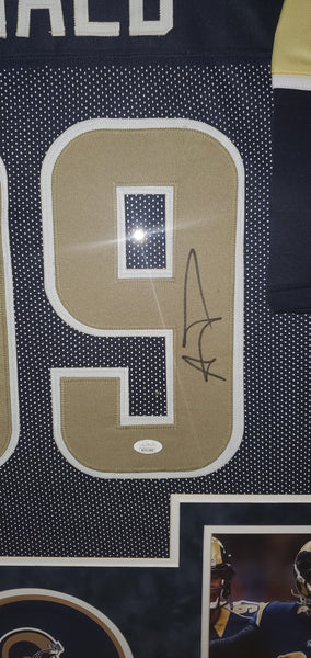 St. Louis Rams Aaron Donald Framed Autographed Custom Jersey with Suede Upgrade (JSA)
