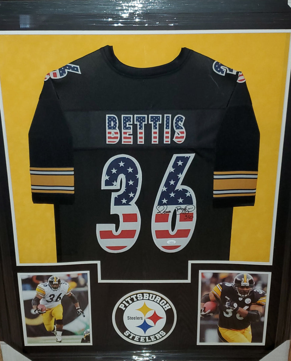 Pittsburgh Steelers Jerome Bettis Framed Autographed Custom Flag
