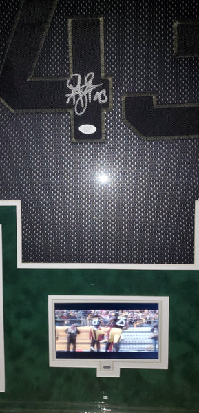 Pittsburgh Steelers Troy Polamalu Autographed Authentic Nike Salute to Service Video Framed Jersey with Suede Upgrade (JSA)