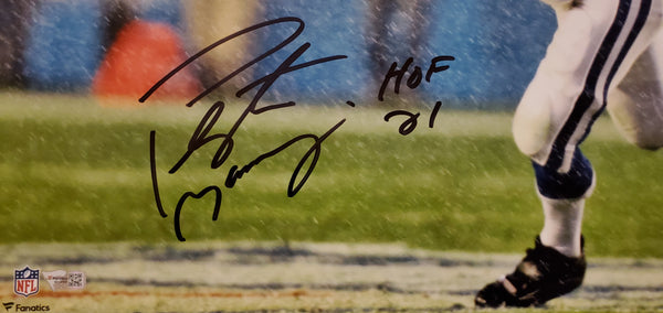 Indianapolis Colts Video Framed Autographed Peyton Manning 16x20 with HOF 21 Inscription and Suede (Fanatics)