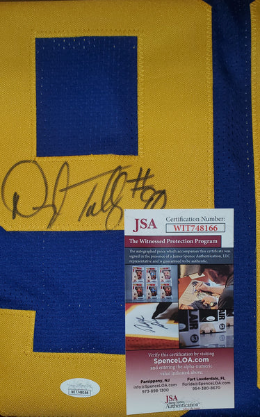 Darryl Talley Autographed Custom West Virginia Jersey (JSA)