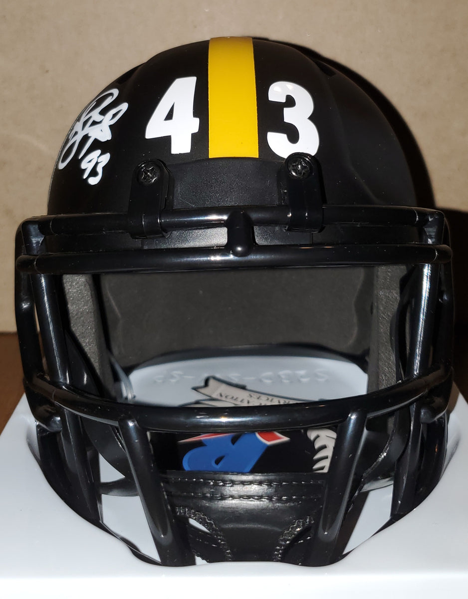 Troy Polamalu Autographed Pittsburgh Steelers Eclipse Mini Helmet BAS 27454