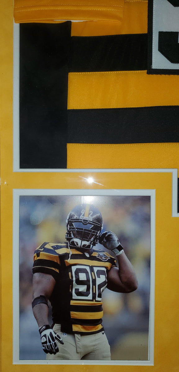 James Harrison Framed Autographed Custom Bumblebee Jersey