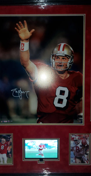 San Francisco 49ers Video Framed Steve Young Autographed 16x20 with suede (Radtke)