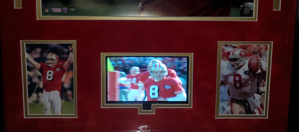 San Francisco 49ers Video Framed Steve Young Autographed 16x20 with suede (Radtke)