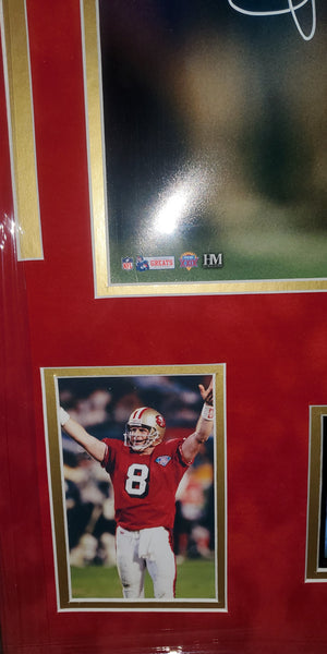 San Francisco 49ers Video Framed Steve Young Autographed 16x20 with suede (Radtke)