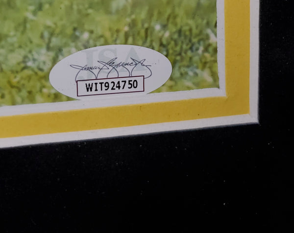 Pittsburgh Steelers Framed James Harrison Autographed 16x20 with suede (JSA)