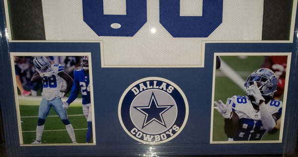 Dallas Cowboys Ceedee Lamb Framed Autographed Custom Jersey with Holographic Mat (JSA).