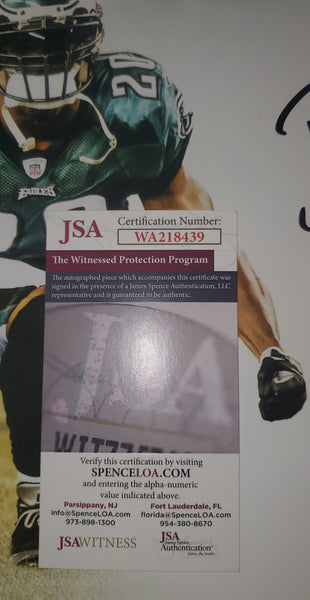 Philadelphia Eagles Brian Dawkins Framed Autographed 16x20 Photo with Multiple Inscriptions & Suede (JSA).