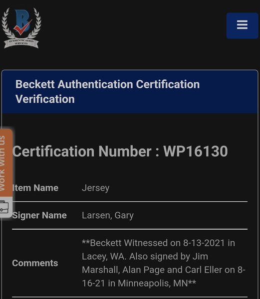 Minnesota Vikings Purple People Eaters Framed Autographed by All Four Lineman Alan Page, Carl Eller, Jim Marshall, & Gary Larsen Custom Jersey with Suede Upgrade (BAS)