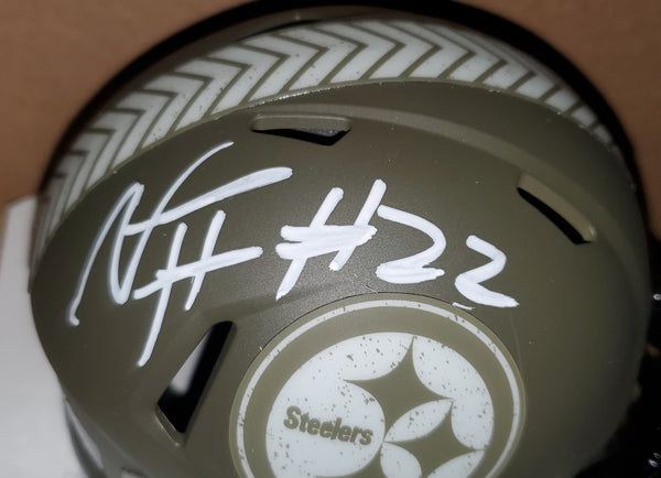 Pittsburgh Steelers Najee Harris Autographed Salute to Service Speed Mini Helmet (Fanatics)