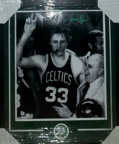 Larry Bird Signed Color Framed Photo-16x20 at 's Sports