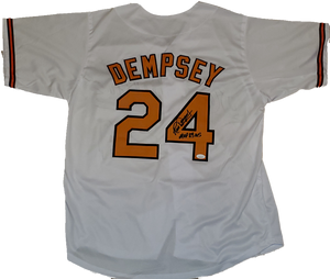 Rick Dempsey Autographed Baltimore Custom Jersey with Inscription (JSA)