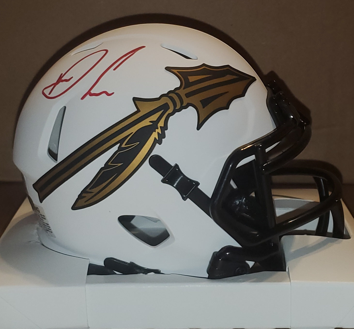 Florida State Dalvin Cook Autographed Lunar Eclipse Speed Mini Helmet (BAS)