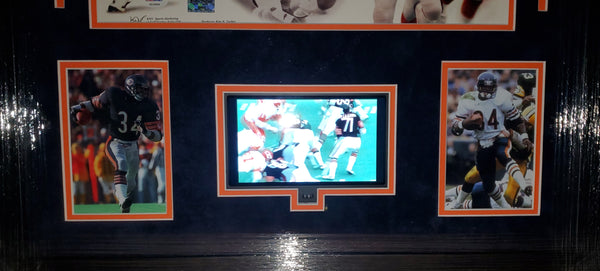 Chicago Bears Walter Payton Video Framed Autographed 16x20 with Suede (PSA LOA)