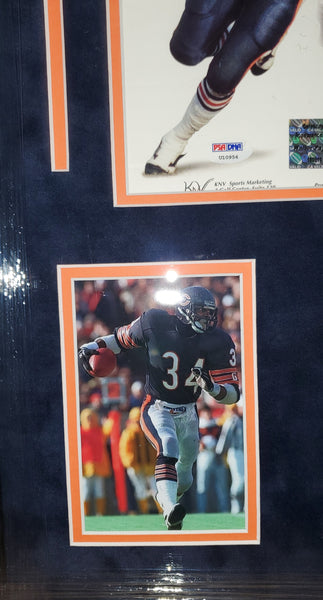 Chicago Bears Walter Payton Video Framed Autographed 16x20 with Suede (PSA LOA)