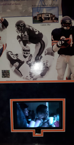 Chicago Bears Walter Payton Video Framed Autographed 16x20 with Suede (PSA LOA)