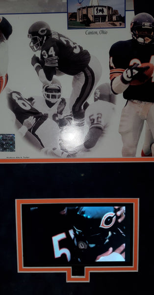 Chicago Bears Walter Payton Video Framed Autographed 16x20 with Suede (PSA LOA)