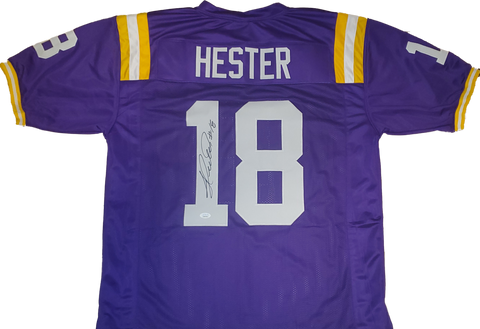 Jacob Hester Autographed Custom Jersey (JSA)