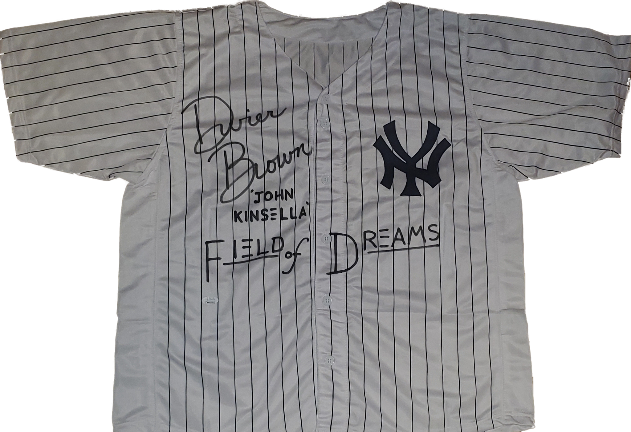 Dwier Brown Autographed Custom Yankees Jersey with Inscription (JSA)