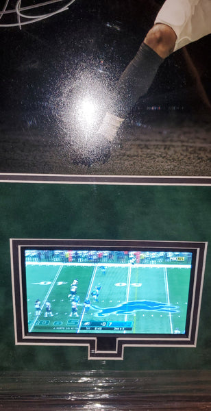 Philadelphia Eagles Video Framed Jalen Hurts Autographed 16x20 with suede upgrade (JSA)