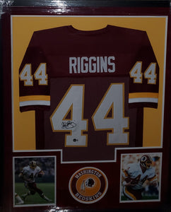 Washington Redskins John Riggins Framed Autographed Custom Jersey with Suede (BAS)