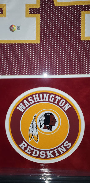 Washington Redskins John Riggins Framed Autographed Custom Jersey with Suede (BAS)