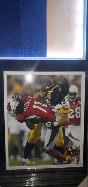 Pittsburgh Steelers Troy Polamalu Video/LED Framed Autographed Authentic Nike Replica Jersey with Double Suede (JSA)