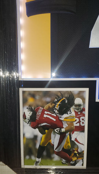 Pittsburgh Steelers Troy Polamalu Framed Autographed Custom Jersey with HOF20 Inscription with LED Lights (BAS)