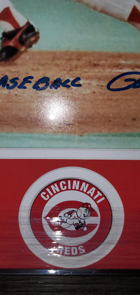 Cincinnati Reds Pete Rose Framed Autographed 16x20 with Inscription (JSA)