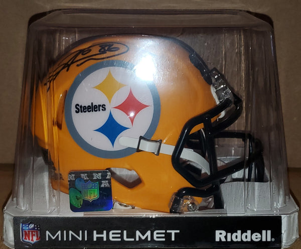 Pittsburgh Steelers Hines Ward Autographed Throwback Gold Speed Mini Helmet (TSE).