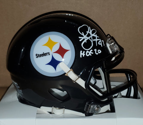 Pittsburgh Steelers Troy Polamalu Autographed Speed Mini Helmet with Inscription (TSE)